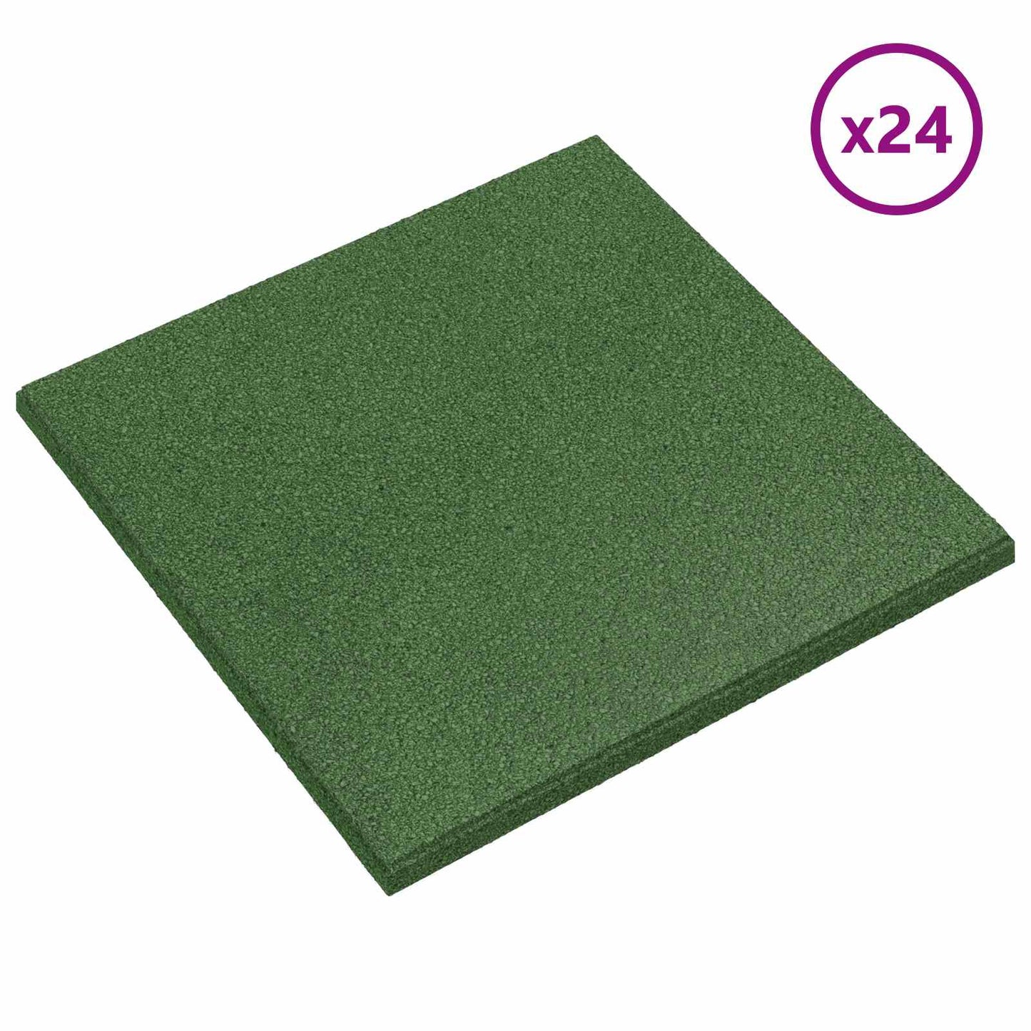 Fall Protection Tiles 24 pcs Green 50 x 50 cm Rubber