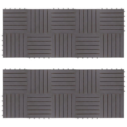 Decking Tile 20 pcs Grey 11.81 x 11.81 in Acacia Hardwood