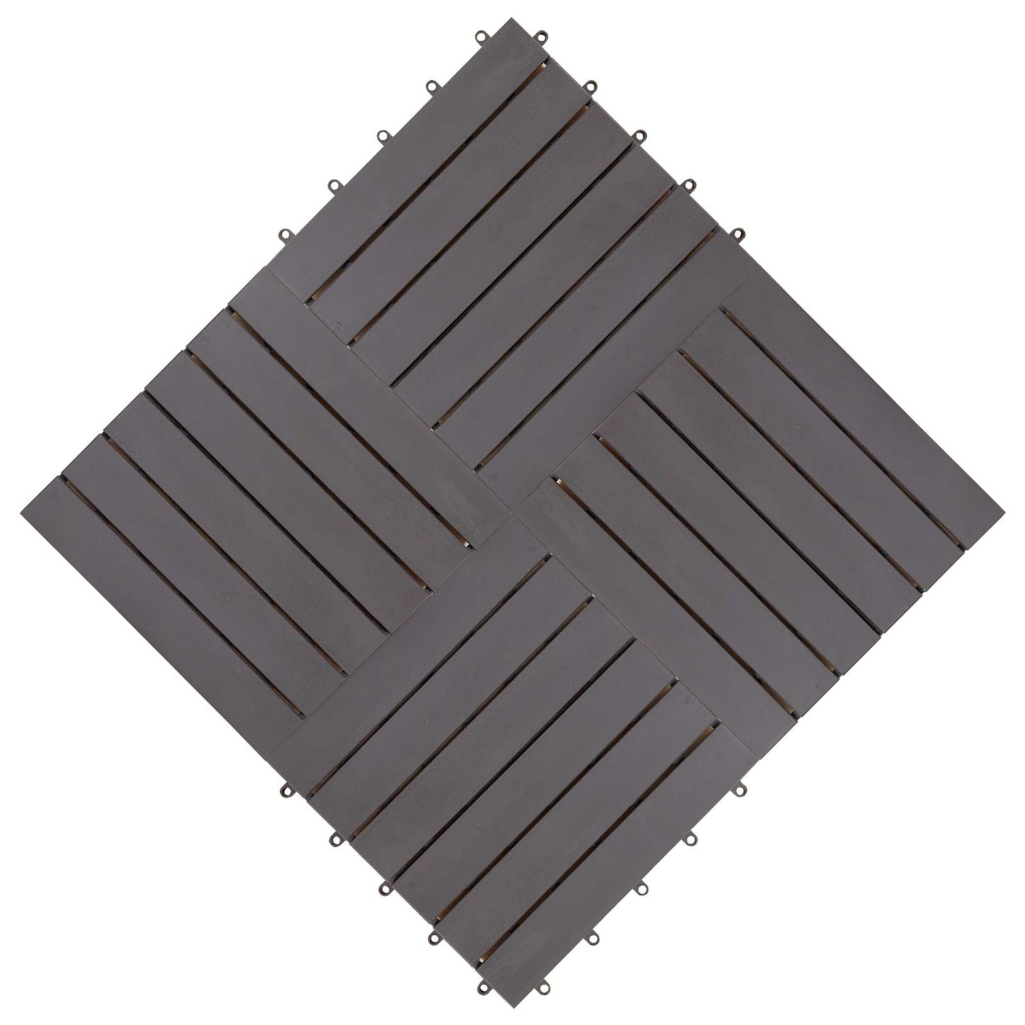 Decking Tile 20 pcs Grey 11.81 x 11.81 in Acacia Hardwood