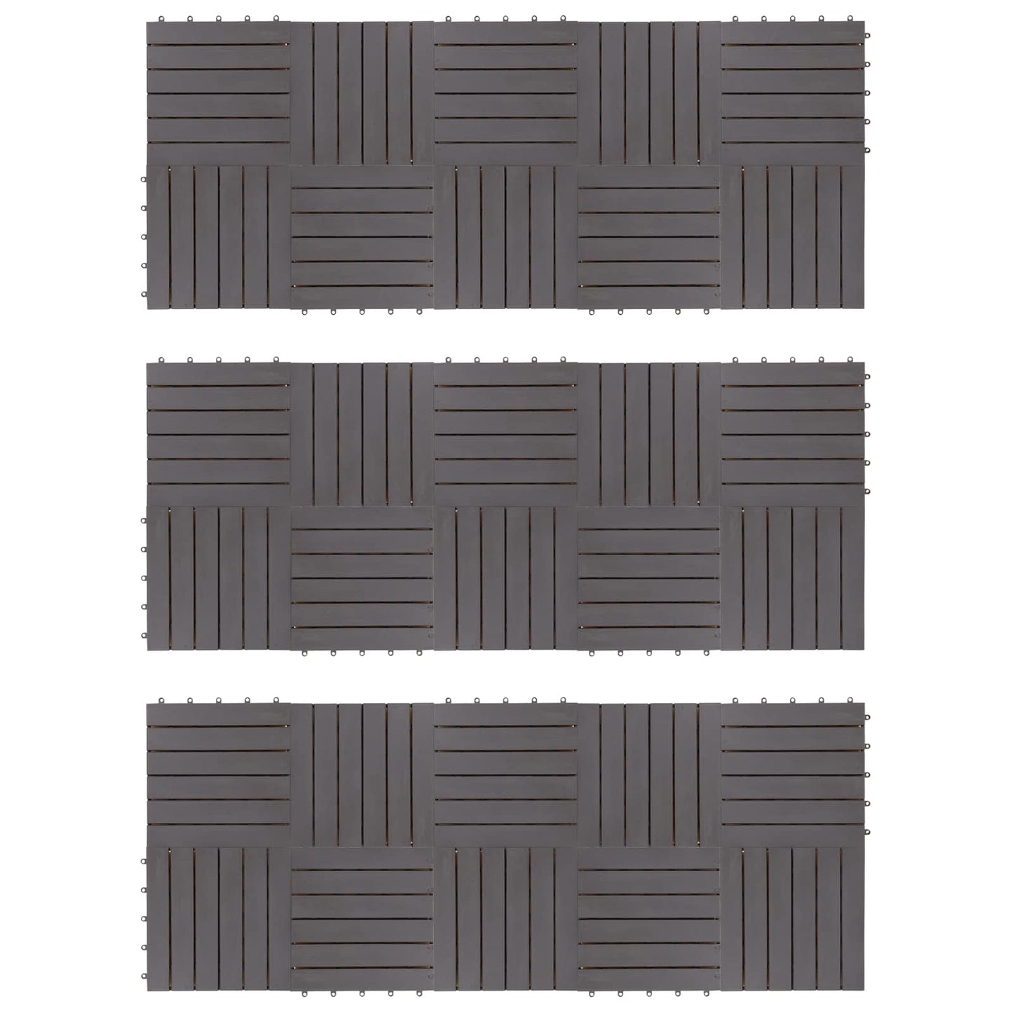 Decking Tile 30 pcs Grey 11.81 x 11.81 in Acacia Hardwood