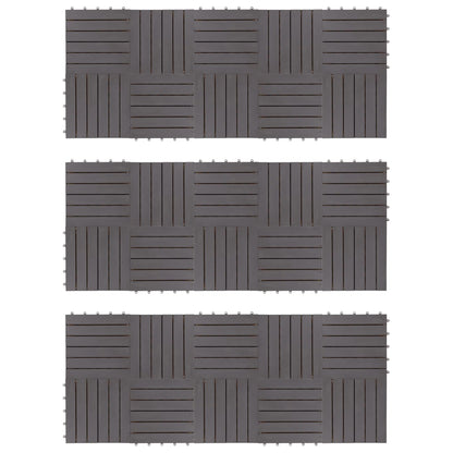Decking Tile 30 pcs Grey 11.81 x 11.81 in Acacia Hardwood