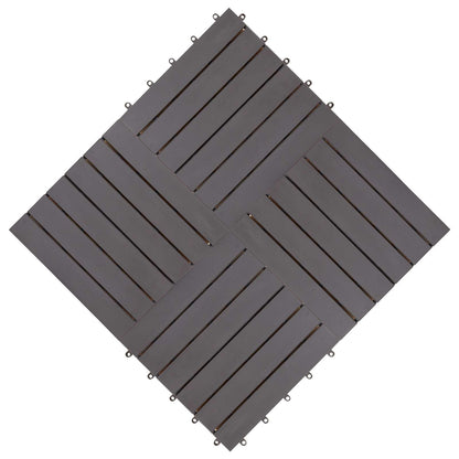 Decking Tile 30 pcs Grey 11.81 x 11.81 in Acacia Hardwood