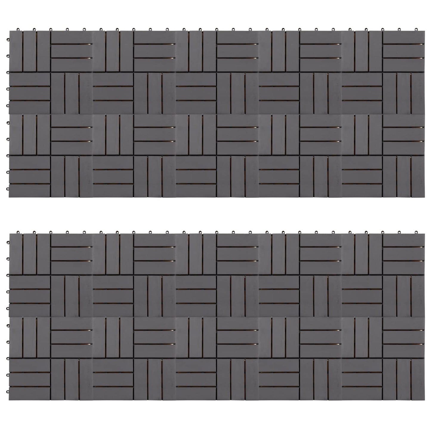Decking Tile 20 pcs Grey 30 x 30 cm Acacia Hardwood