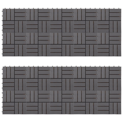 Decking Tile 20 pcs Grey 30 x 30 cm Acacia Hardwood