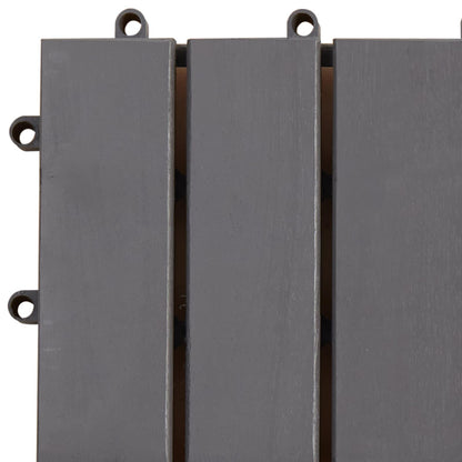 Decking Tile 30 pcs Grey 30 x 30 cm Acacia Hardwood