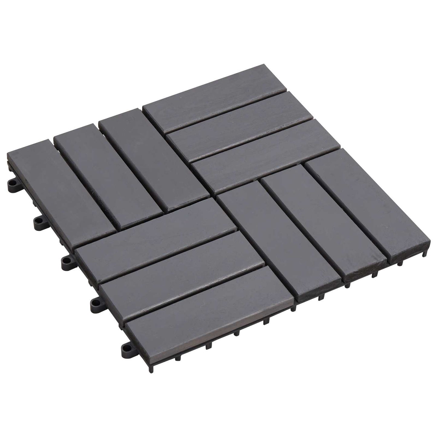 Decking Tile 30 pcs Grey 30 x 30 cm Acacia Hardwood