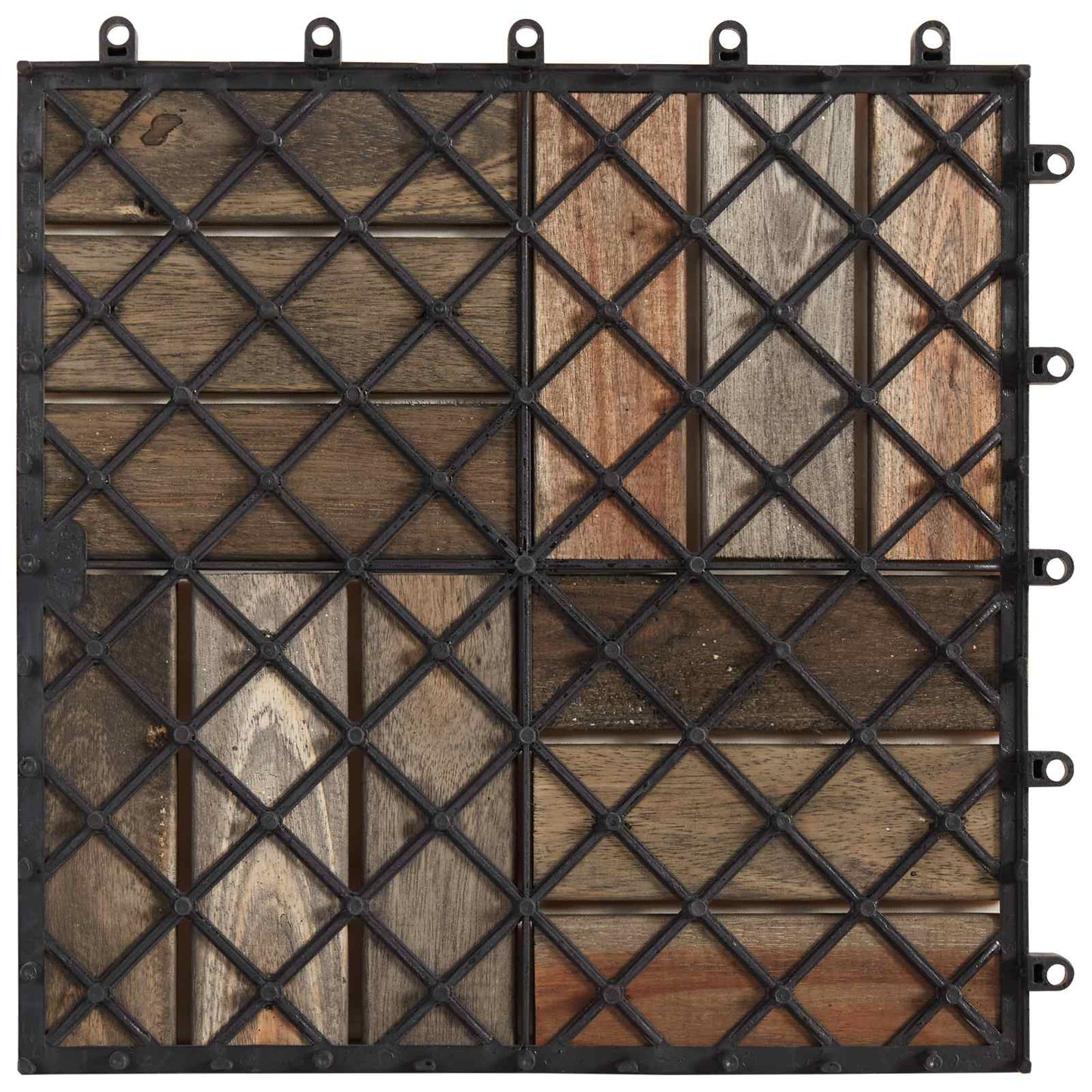 Decking Tile 30 pcs Grey 30 x 30 cm Acacia Hardwood