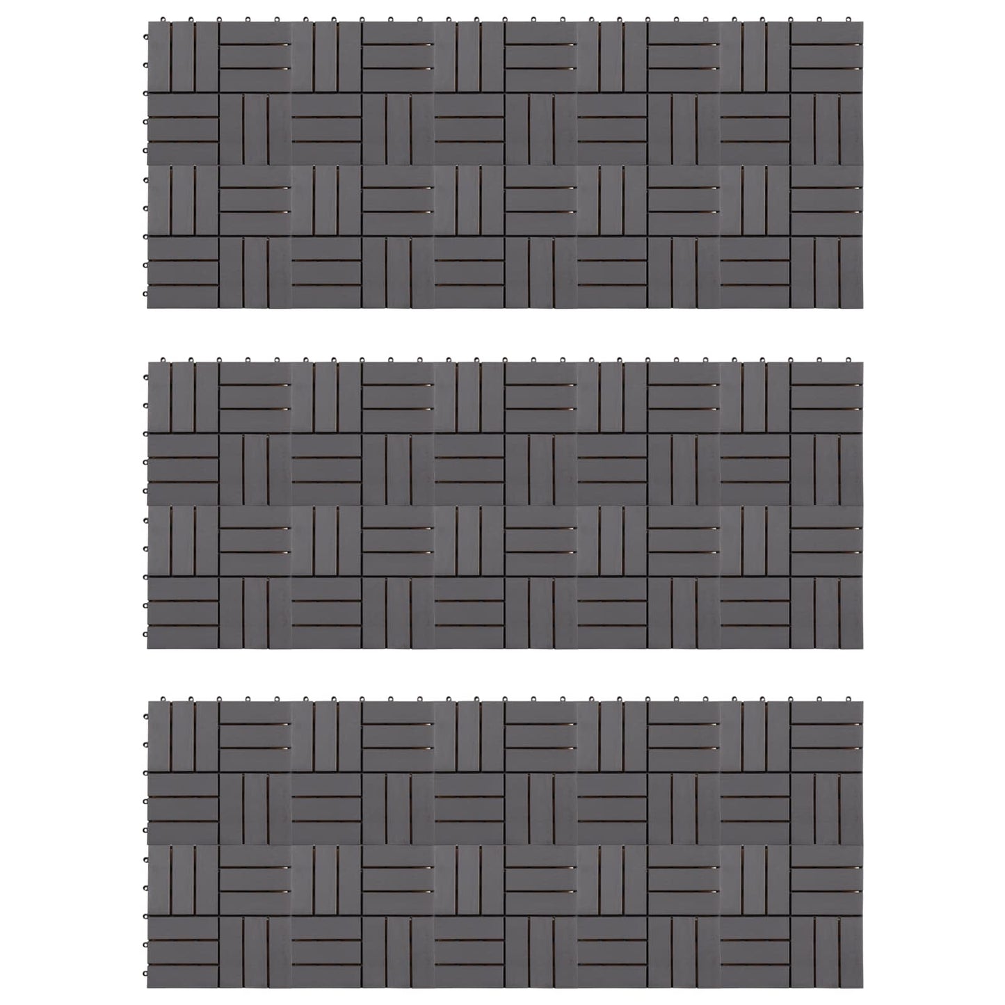 Decking Tile 30 pcs Grey 30 x 30 cm Acacia Hardwood