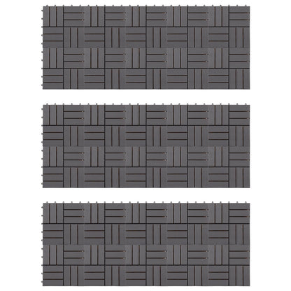 Decking Tile 30 pcs Grey 30 x 30 cm Acacia Hardwood