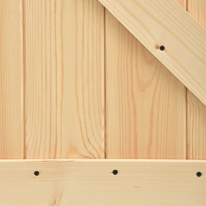 Sliding Door Natural and Black 100 x 210 cm Solid Pine Wood