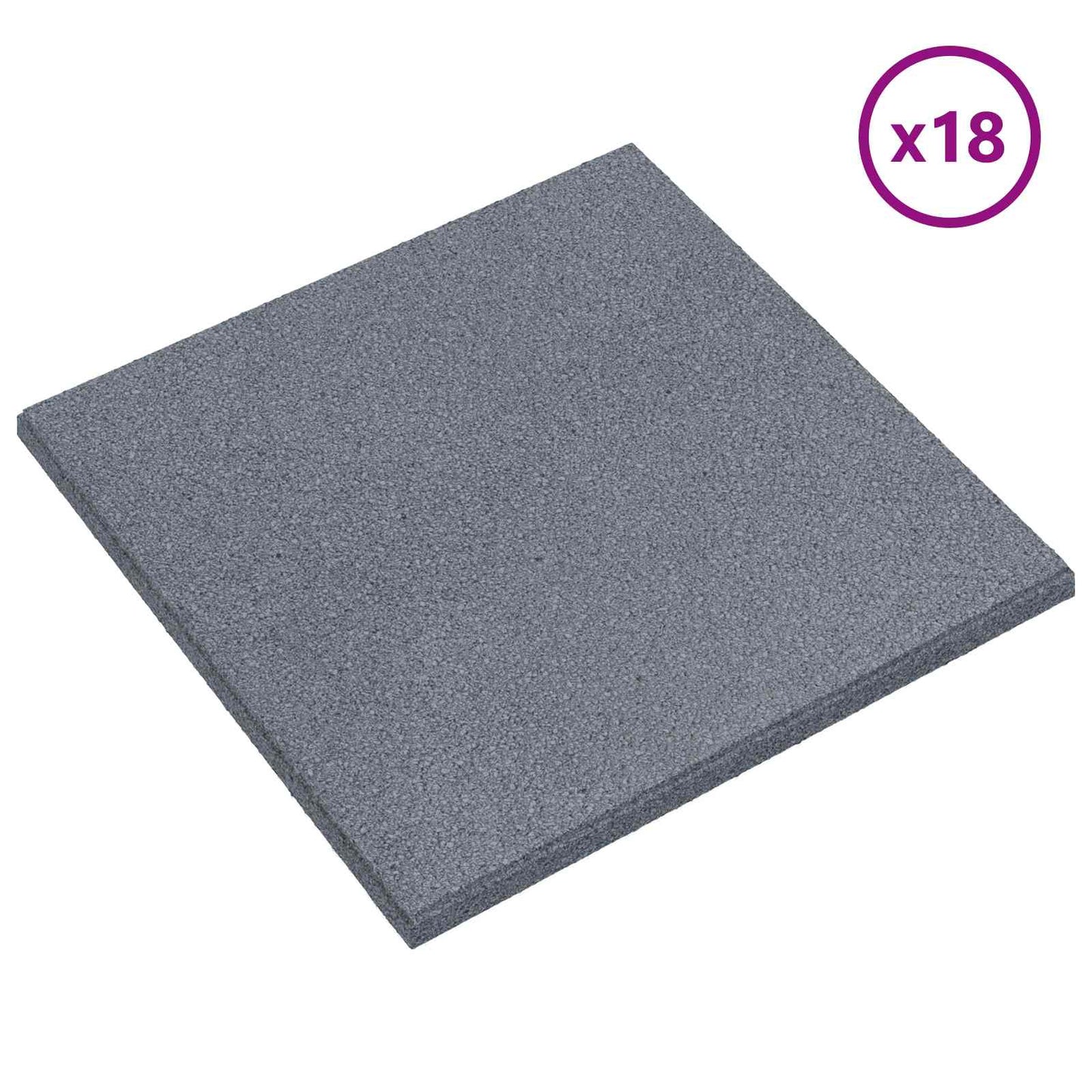 Fall Protection Tiles 18 pcs Grey 50 x 50 cm Rubber