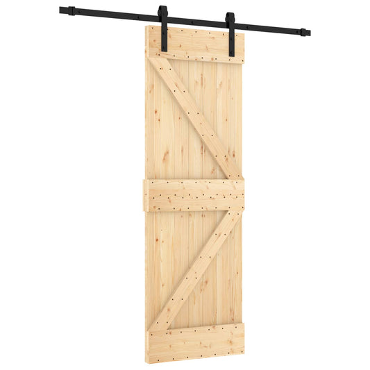 Sliding Door 70 x 210 cm Solid Pine Wood (Untreated)