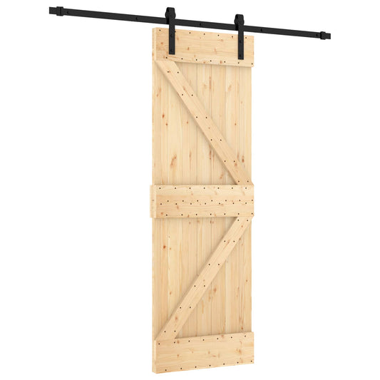 Sliding Door 70 x 210 cm Solid Pine Wood (Untreated)