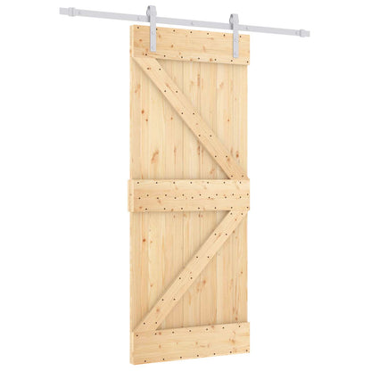 Sliding Door Natural and White 85 x 210 cm Solid Pine Wood