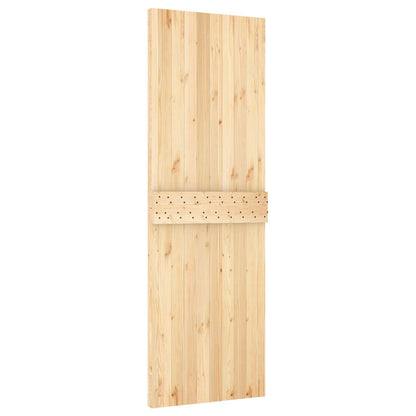 Sliding Door Natural and White 70 x 210 cm Solid Pine Wood