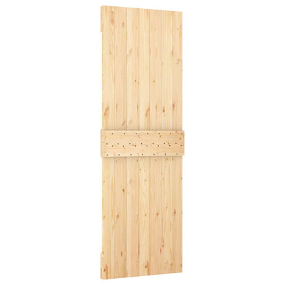 Sliding Door Natural and White 80 x 210 cm Solid Pine Wood