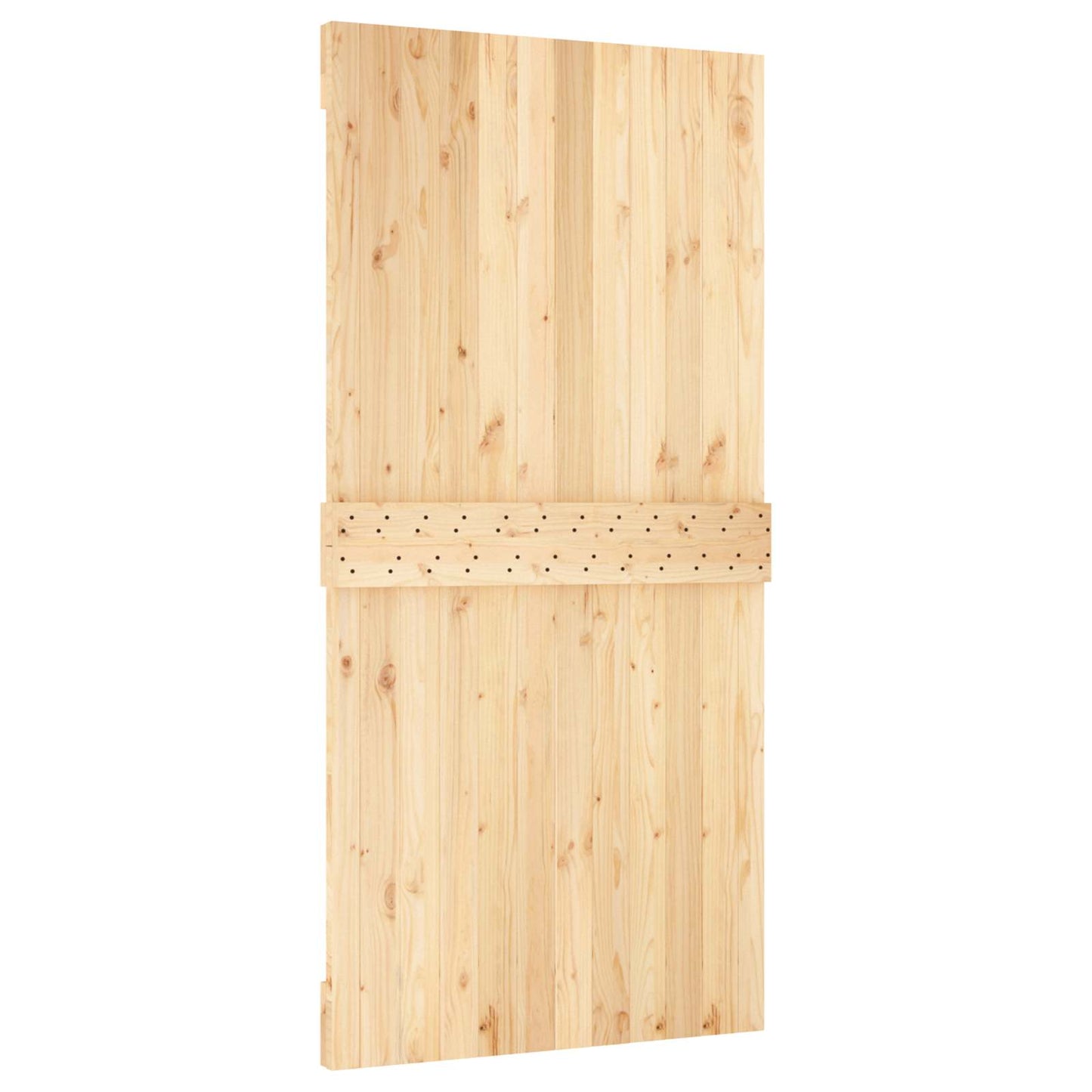 Sliding Door Natural and White 100 x 210 cm Solid Pine Wood