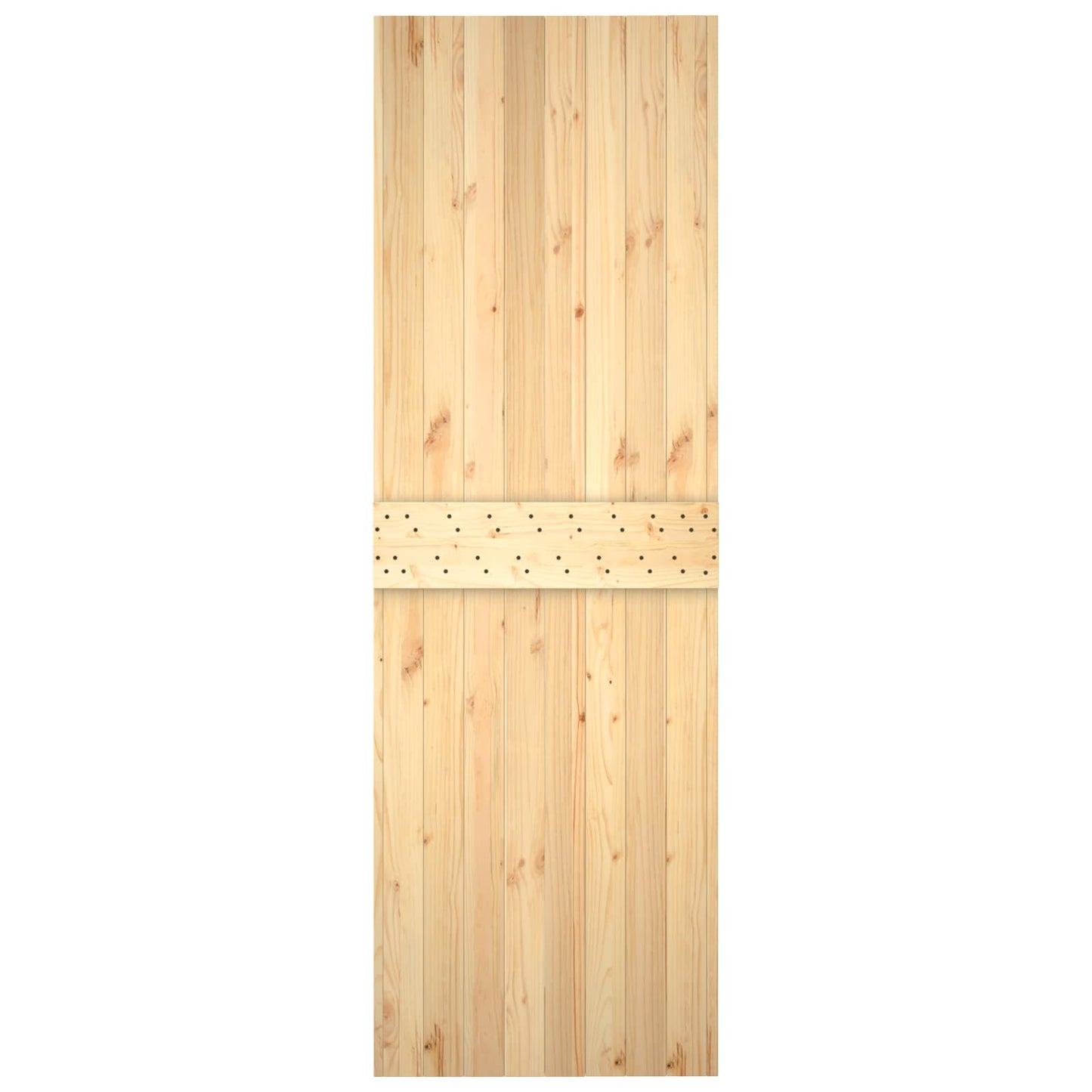Sliding Door Natural and White 70 x 210 cm Solid Pine Wood