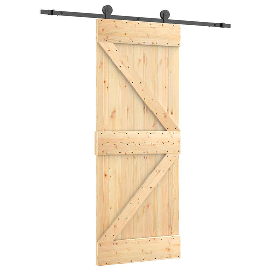 Sliding Door 85 x 210 cm Solid Pine Wood (Untreated)