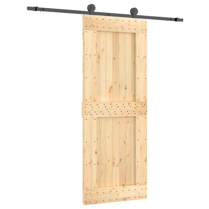 Sliding Door 80 x 210 cm Solid Pine Wood (Untreated)