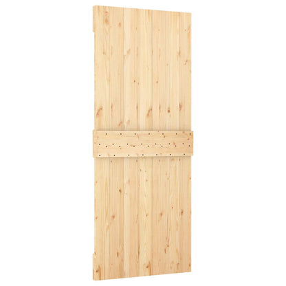 Sliding Door Natural and White 80 x 210 cm Solid Pine Wood