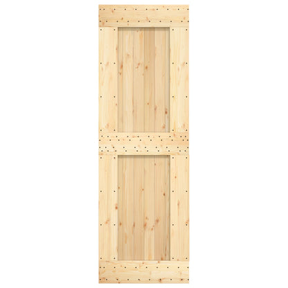 Sliding Door Natural and White 70 x 210 cm Solid Pine Wood