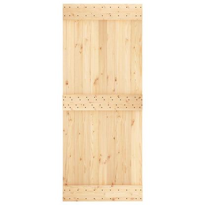 Sliding Door Natural and White 85 x 210 cm Solid Pine Wood
