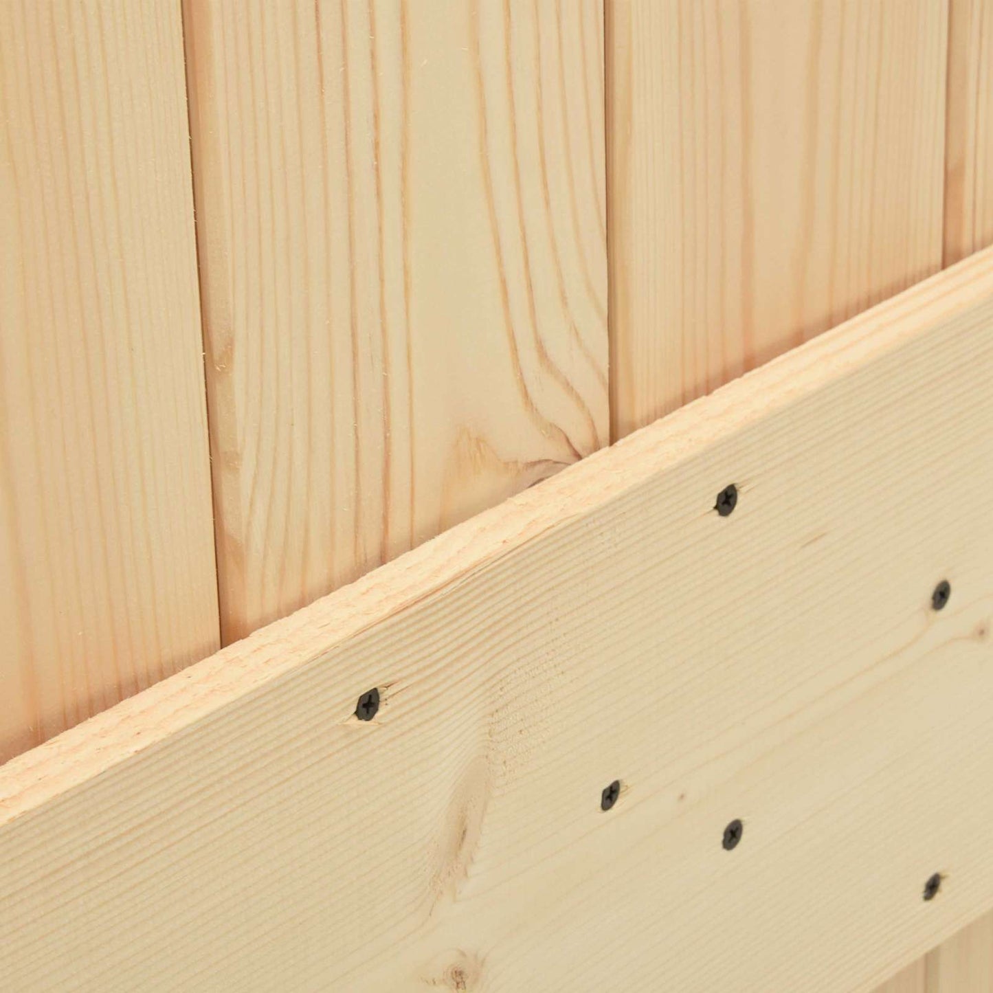 Sliding Door Natural and White 95 x 210 cm Solid Pine Wood