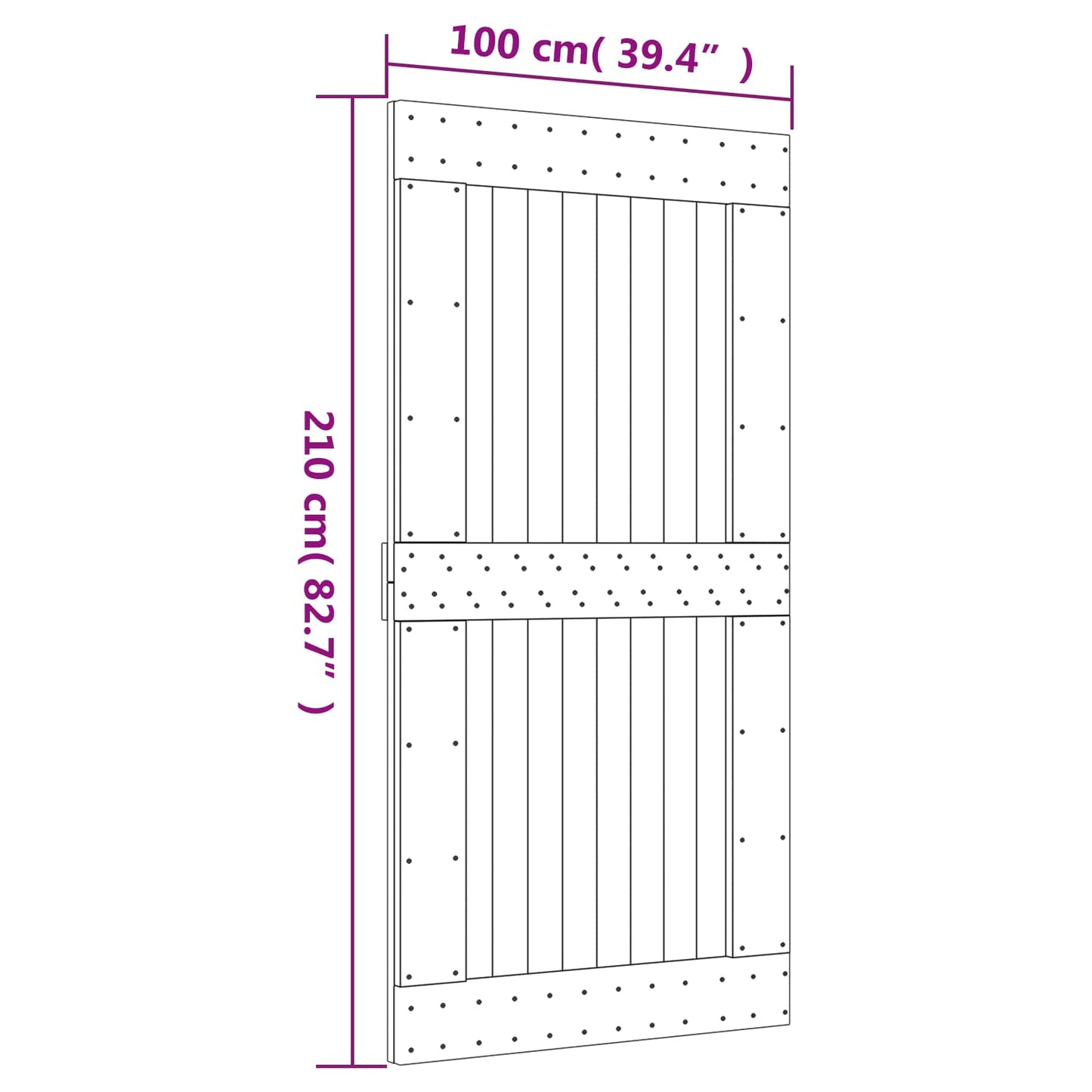Sliding Door Natural and White Solid Pine Wood (Untreated)