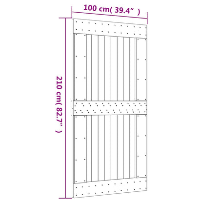 Sliding Door Natural and White Solid Pine Wood (Untreated)