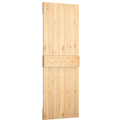 Sliding Door Natural and White 70 x 210 cm Solid Pine Wood