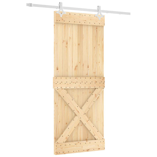 Sliding Door 85 x 210 cm Solid Pine Wood (Untreated)