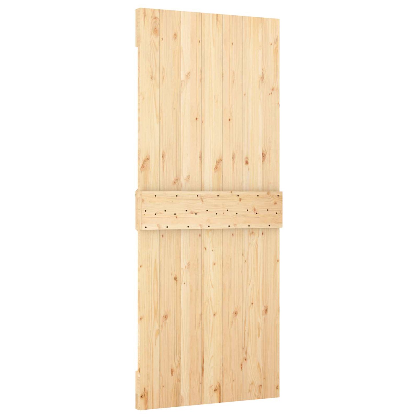 Sliding Door Natural and White 85 x 210 cm Solid Pine Wood