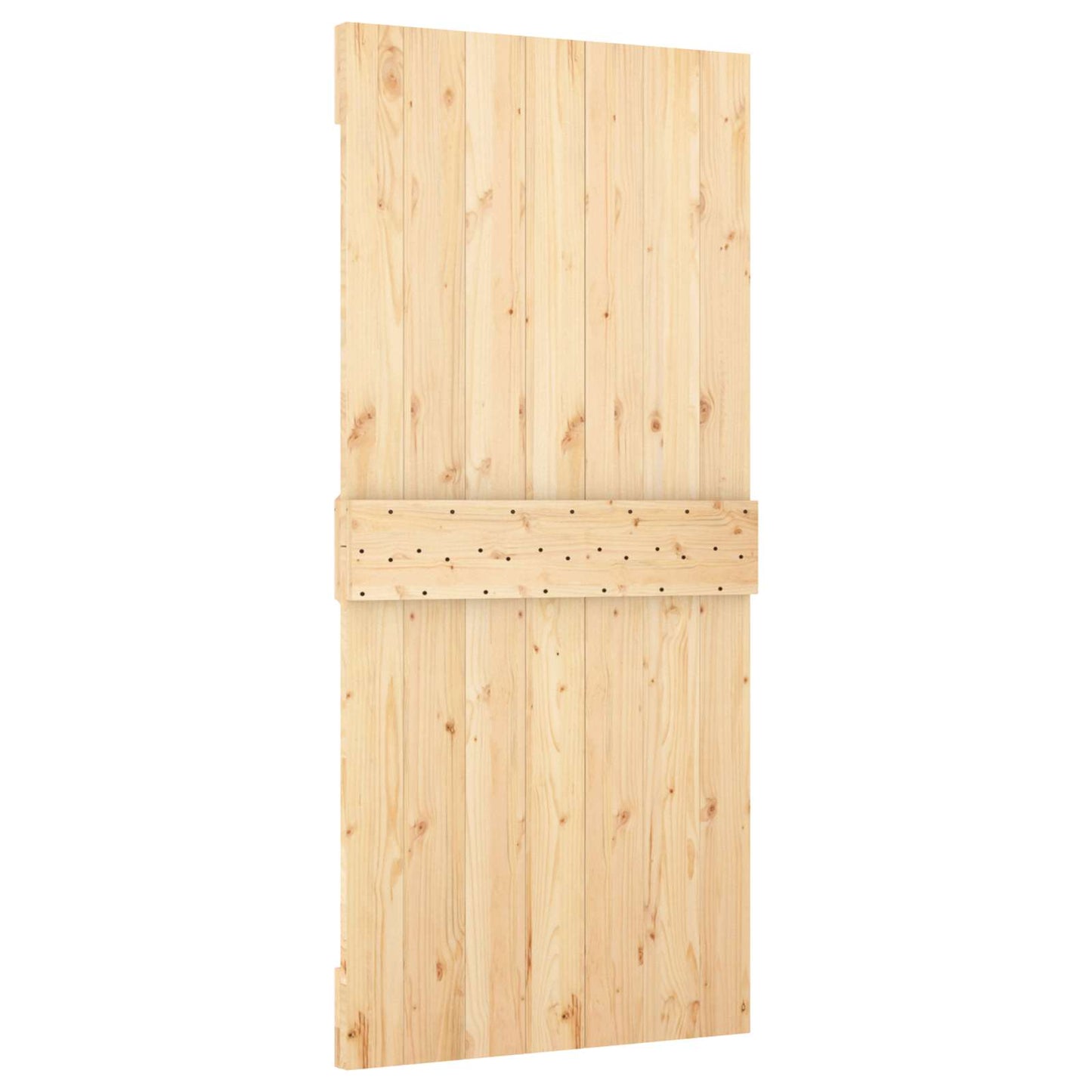 Sliding Door Natural and White 100 x 210 cm Solid Pine Wood