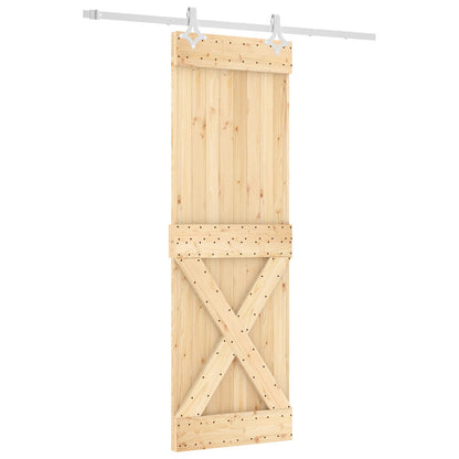 Sliding Door Natural and White 70 x 210 cm Solid Pine Wood