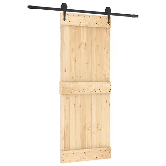 Sliding Door 80 x 210 cm Solid Pine Wood (Untreated)