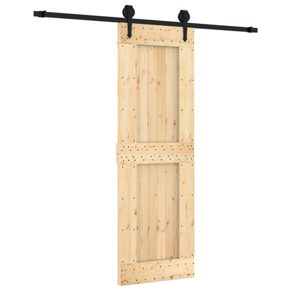 Sliding Door Natural and Black 70 x 210 cm Solid Pine Wood