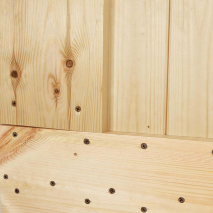 Sliding Door Natural and Black 95 x 210 cm Solid Pine Wood