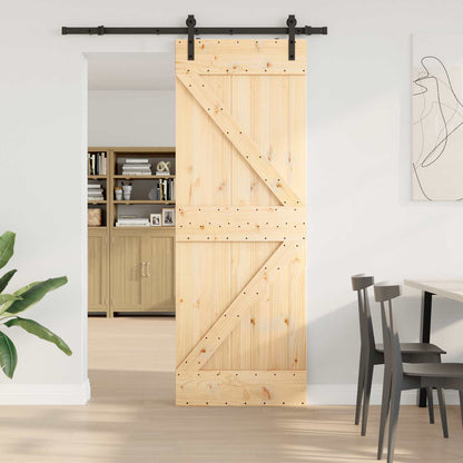 Sliding Door NARVIK Natural and Black 70 x 210 cm (152.5 cm)