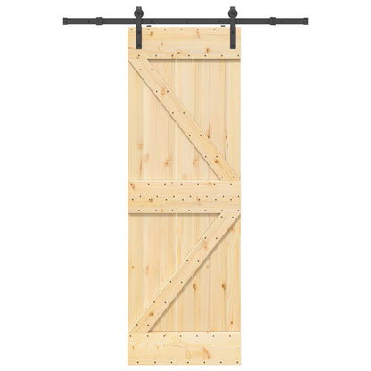 Sliding Door NARVIK Natural and Black 70 x 210 cm (152.5 cm)
