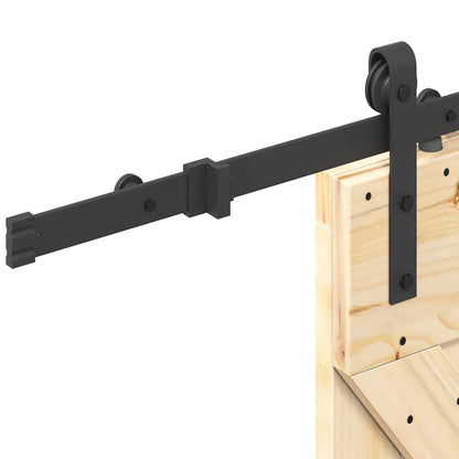 Sliding Door NARVIK Natural and Black 70 x 210 cm (213.5 cm)