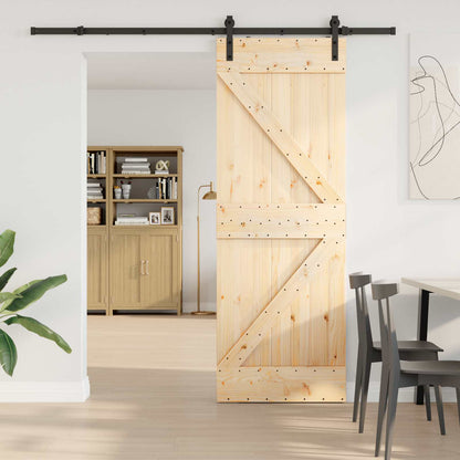 Sliding Door NARVIK Natural and Black 70 x 210 cm (213.5 cm)