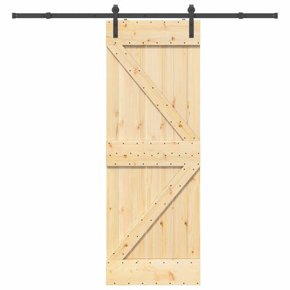 Sliding Door NARVIK Natural and Black 70 x 210 cm (213.5 cm)