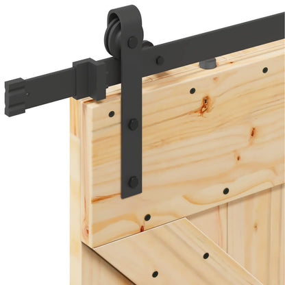 Sliding Door NARVIK Natural and Black 90 x 210 cm (213.5 cm)