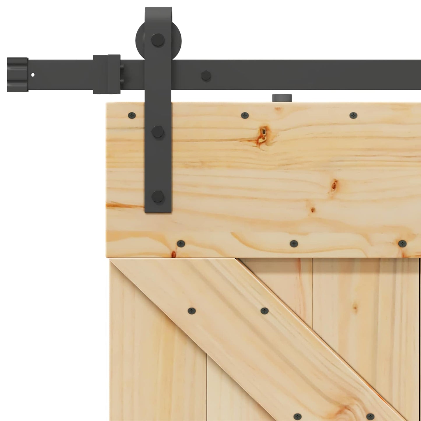 Sliding Door NARVIK Natural and Black 90 x 210 cm (213.5 cm)