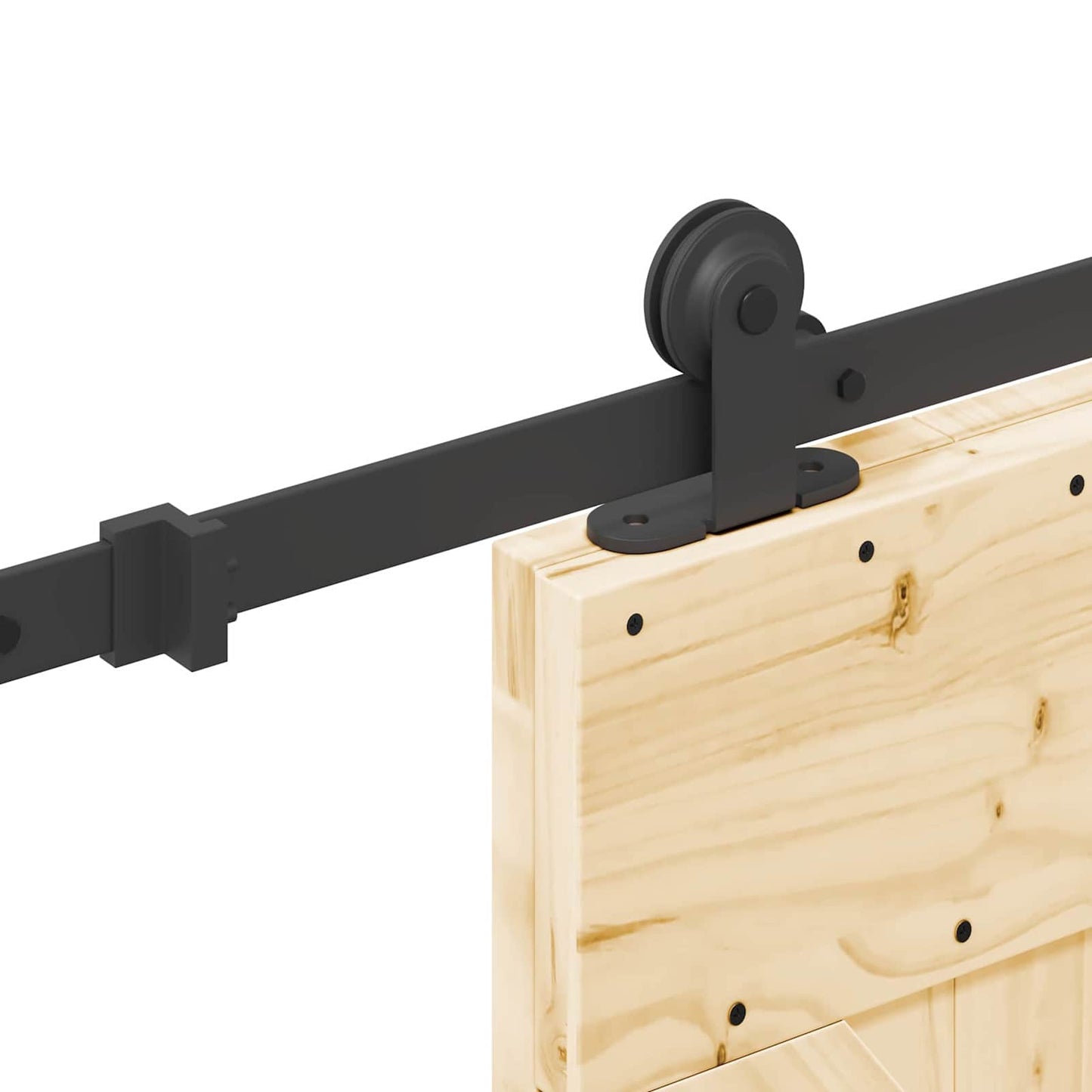 Sliding Door NARVIK Natural and Black 85 x 210 cm (213.5 cm)