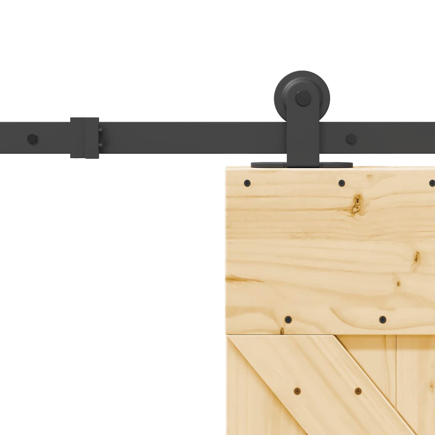Sliding Door NARVIK Natural and Black 85 x 210 cm (213.5 cm)