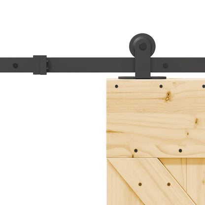 Sliding Door NARVIK Natural and Black 95 x 210 cm (213.5 cm)