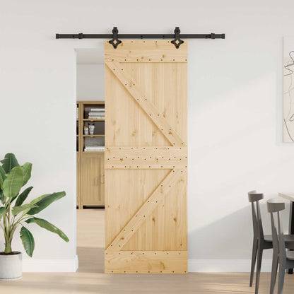 Sliding Door NARVIK Natural and Black 70 x 210 cm (152.5 cm)