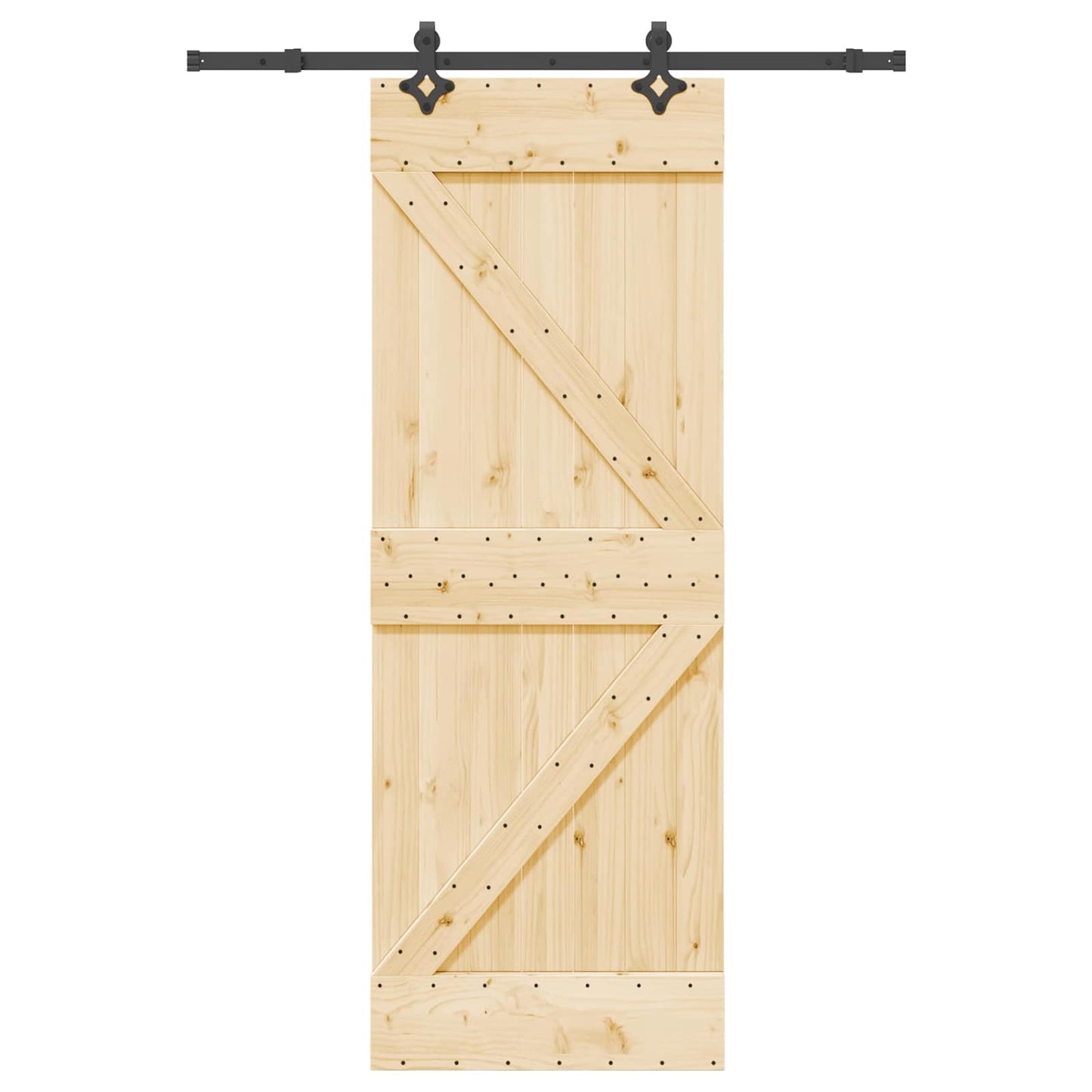 Sliding Door NARVIK Natural and Black 70 x 210 cm (152.5 cm)